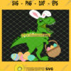 Easter Bunny Dinosaur T Rex With Eggs Hunt Funny SVG PNG DXF EPS 1