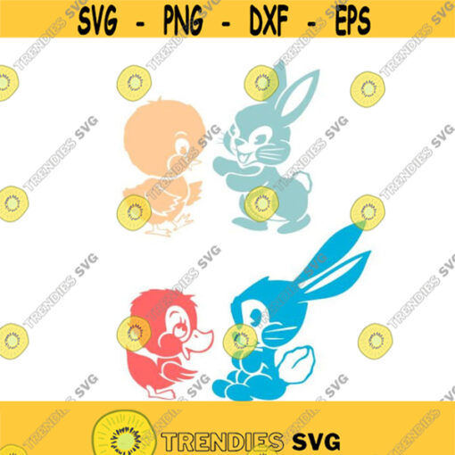 Easter Bunny Duck Rabbit Vintage Cuttable Design SVG PNG DXF eps Designs Cameo File Silhouette Design 412