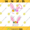 Easter Bunny Flowers Cuttable Design Pack SVG PNG DXF eps Designs Cameo File Silhouette Design 936