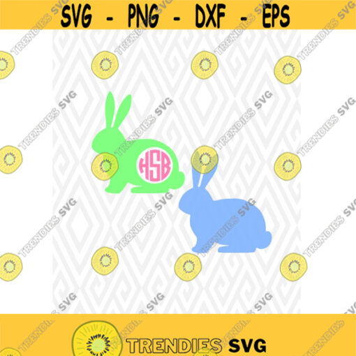 Easter Bunny Monogram Cuttable Design in SVG DXF PNG Ai Pdf Eps Design 29