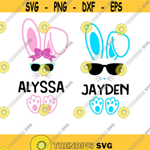 Easter Bunny SVG Rabbit Ears Girl Boy Easter Bunny Split Monogram Kid Easter Shirt