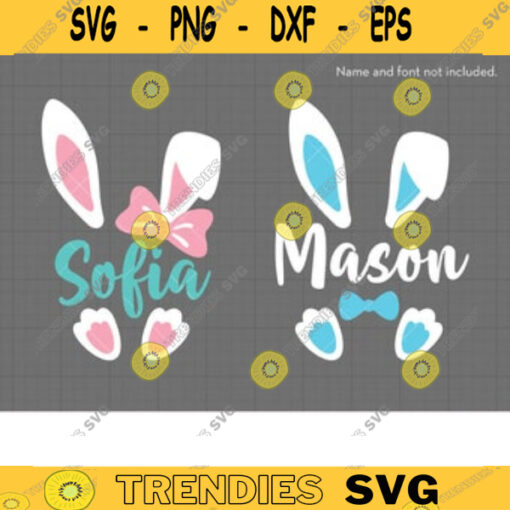 Easter Bunny SVG Rabbit Ears Girl Boy Easter Bunny Split Monogram Kid Easter Shirt Design Svg Dxf Cut Files for Cricut and Silhouette copy