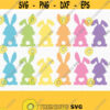 Easter Bunny SVG. Baby Bunnies Clipart PNG. Rabbit Butt Monogram Cut Files. Bunny Bottom Silhouette Vector DXF for Cutting Machine Download Design 245