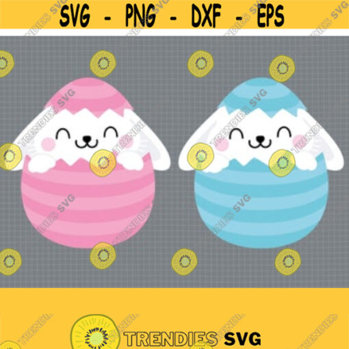 Easter Bunny SVG. Cute Baby Bunny Egg Baby Boy Baby Girl PNG Clipart. Pink Blue Toddler Easter Eggs Cut Files Vector DXF Cutting Machine Design 321