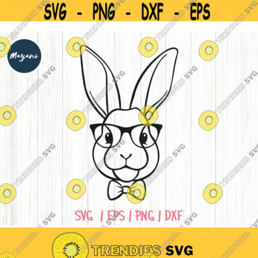 Easter Bunny With Glasses Bunny With Glasses SVG Cutting File for CriCut Silhouette Design 115