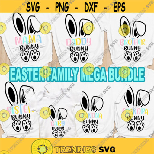 Easter Bunny family bundle SVG Easter bunny ears SVG Family Bunny digital cut files