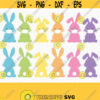 Easter Bunny with Mask SVG. Baby Bunnies Clipart PNG. Rabbit Butt Monogram Cut Files. Bunny Bottom Silhouette Vector DXF for Cutting Machine Design 326