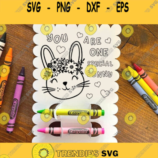 Easter Card for Kids with Crayon SVG Easter Crayon Holder Card Easter Coloring Greeting Cards Crayon Holder Card Svg files for Cricut