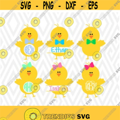 Easter Chick Svg Easter Svg Chick Monogram Svg Easter Monogram Svg Digital Cut Files Instant DownloadSVG DXF PNG Ai Pdf Eps Design 10