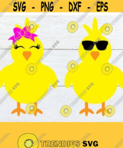 Easter Chicks. Chick svg Girl Chick svg Cool Chick svg Boy chick svg Easter svgBrother and Sister Chicks svg Cut File SVG Design 173