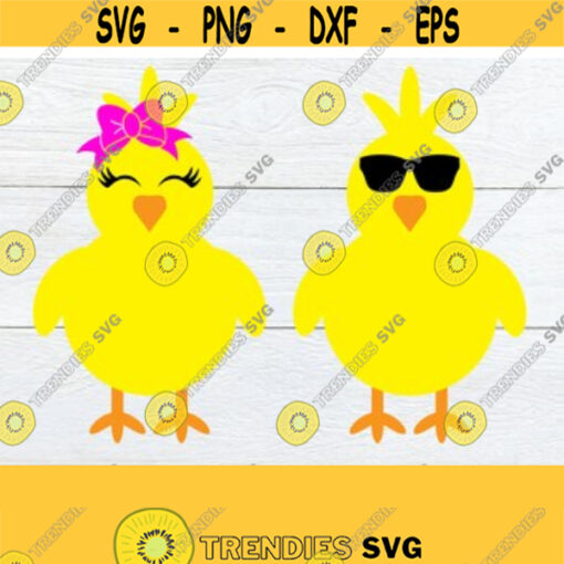 Easter Chicks. Chick svg Girl Chick svg Cool Chick svg Boy chick svg Easter svgBrother and Sister Chicks svg Cut File SVG Design 173