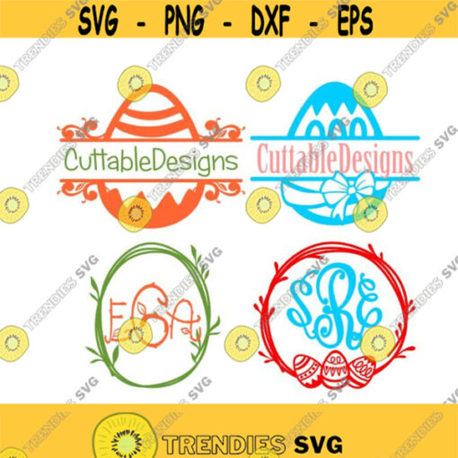 Easter Egg Frame 2 Monogram Frame Cuttable Design SVG PNG DXF eps Designs Cameo File Silhouette Design 710