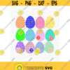 Easter Eggs Assortment of 12 Cuttable Design in SVG DXF PNG Ai Pdf Eps Design 156