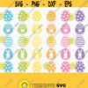 Easter Eggs SVG. Cute Kids Eggs Clipart PNG. Easter Peeps Cut Files. Colorful Easter Eggs Silhouette Vector DXF Cutting Machine Download Design 309