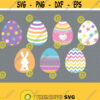 Easter Eggs SVG. Cute Kids Eggs Clipart PNG. Easter Peeps Cut Files. Colorful Easter Eggs Silhouette Vector DXF Cutting Machine Download Design 310