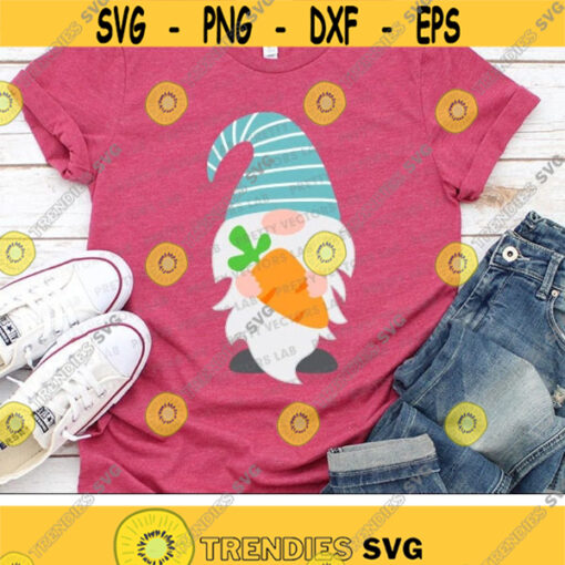 Easter Gnome Svg Easter Svg Cute Gnome with Carrot Cut Files Svg Dxf Eps Png Easter Clipart Easter Shirt Design Silhouette Cricut Design 929 .jpg