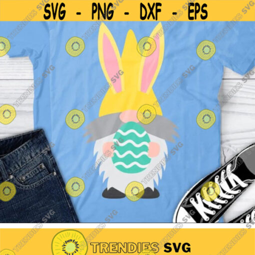 Easter Gnome Svg Easter Svg Gnome Svg Dxf Png Easter Clipart Easter Shirt Design Cute Gnome with Egg Silhouette Cricut Cut Files Design 2509 .jpg