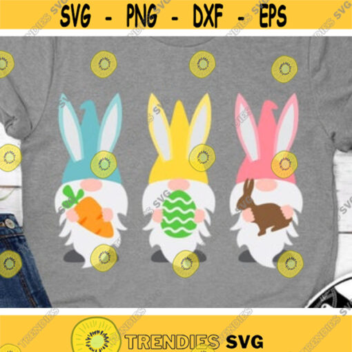 Easter Gnomes Svg Easter Svg Gnome Svg Dxf Png Easter Clipart Easter Shirt Design Cute Three Gnomes Svg Silhouette Cricut Cut Files Design 93 .jpg