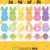 Easter Peeps SVG. Cute Marshmallow Bunny Clipart PNG. Easter Chicks Cut Files. Easter Eggs Silhouette Vector DXF Cutting Machine Download Design 311