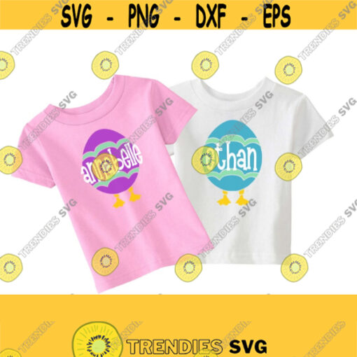 Easter SVG Monogram Chick SVG Kids Easter SVG Chick Svg Kids Easter T Shirt Svg Digital Cut Files Svg Dxf Ai Eps Pdf Png Jpeg