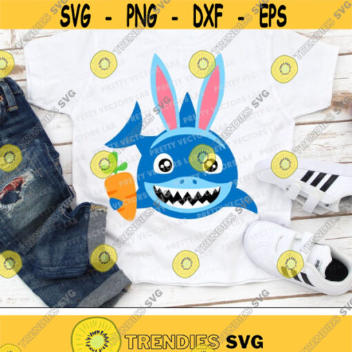 Easter Shark Svg Easter Svg Bunny Shark Svg Dxf Eps Png Boy Easter Shark Cut Files Kids Shirt Design Baby Clipart Silhouette Cricut Design 489 .jpg