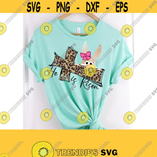 Easter Sublimation Clipart Leopard Print Cross Sublimation Design Sublimation PNG Easter Clipart Bunny Sublimation Bunny Clipart PNG