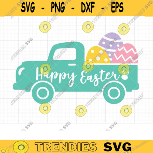 Easter Svg Happy Easter Truck SVG Vintage Truck with Easter Eggs Svg Dxf Png Cut files for Cricut and Silhouette Commercial Use copy