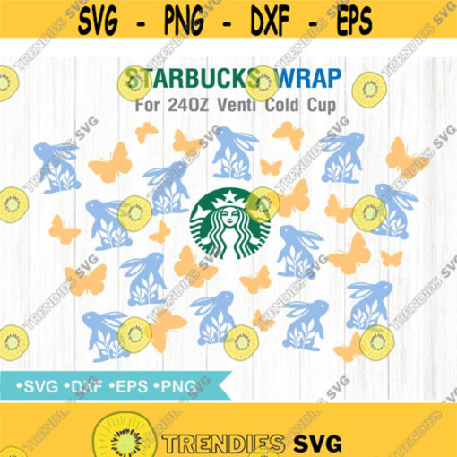 Easter bunny Starbuck Cup SVG DIY Venti for Cricut 24oz venti cold cup digital download Design 160