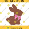 Easter bunny svg easter svg chocolate easter bunny svg pink bow svg png dxf Cutting files Cricut Cute svg designs print for t shirt Design 251