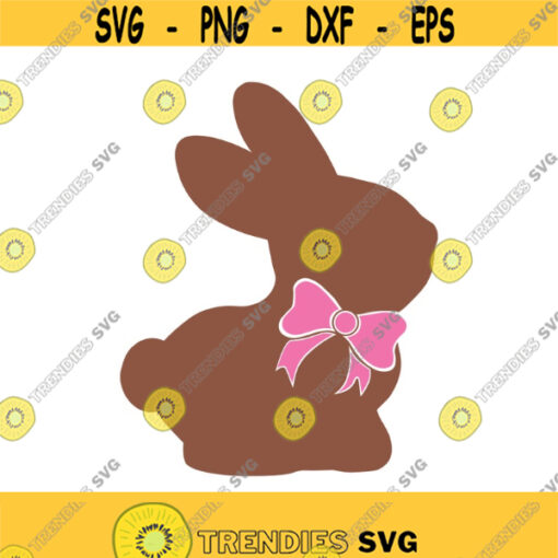 Easter bunny svg easter svg chocolate easter bunny svg pink bow svg png dxf Cutting files Cricut Cute svg designs print for t shirt Design 251