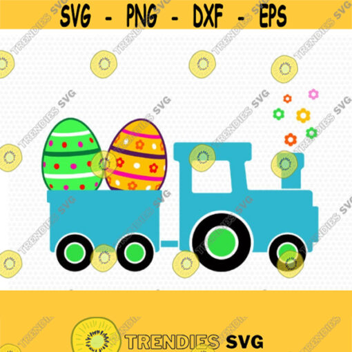 Easter cute Train Svg Easter Truck svgEaster Train Svg boy easter svg Easter eggsCriCut Files frame svg jpg png dxf Silhouette cameo Design 436