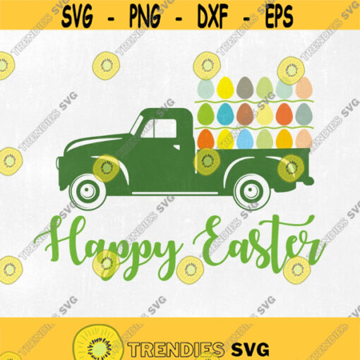 Easter svg Easter truck svg Truck with eggs svg Happy Easter svg Bunny dxf jpeg png pdf cutting files for Silhouette Cameo Cricut Design 163