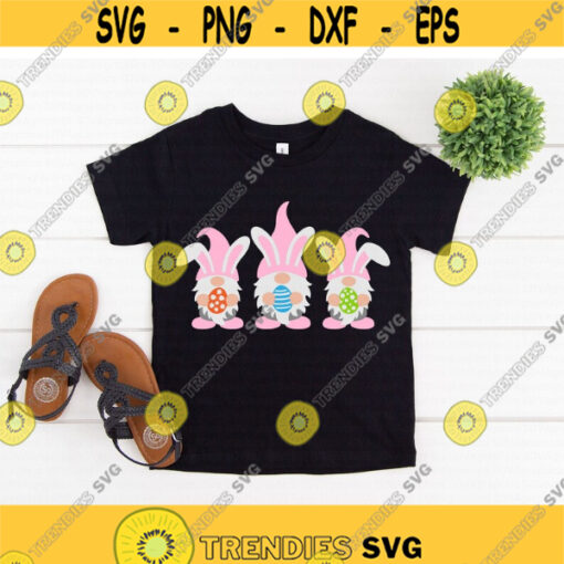 Easter svg Gnome with Egg svg Gnome with Rabbit Ears svg Easter Gnomes svg Three Gnomes svg dxf png eps Cut File Cricut Silhouette Design 515.jpg