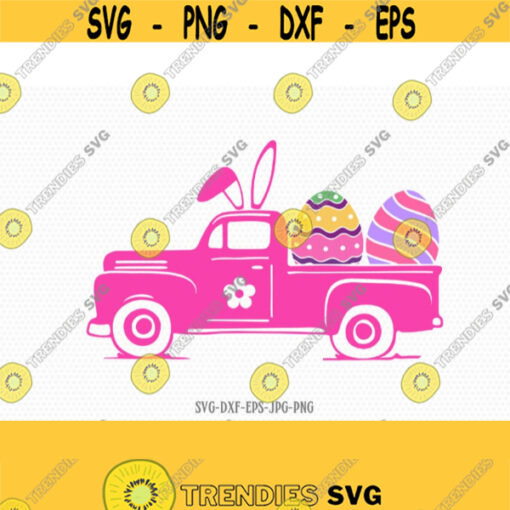 Easter vintage old truck Svg Easter eggs cut Files Svg Easter old Truck Easter eggs Easter Cricut svg jpg png dxf Silhouette cameo Design 357