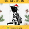 Eat Drink And Be Meowy Christmas Cat Svg Black Cat Christmas Svg Moewy Svg Christmas Tree Svg