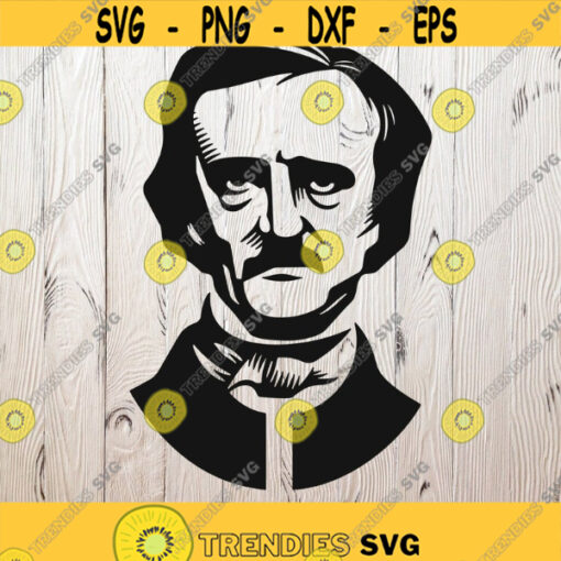 Edgar Allen Poe SVG Cutting Files Edgar Poe Digital Clip Art Nevermore SVGRaven Silhouette. Design 89