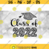 Education Clipart Big Words Class of 2022 in Leopard Skin or Cheetah Print and Script Type w Graduation Cap Digital Download SVG PNG Design 1620