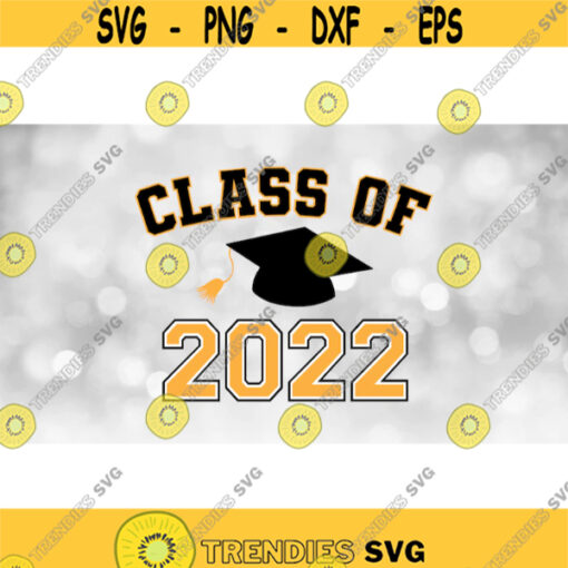 Educational Clip Art Class of 2022 Arched College Letters with Graduation CapTassel Layered BlackGoldWhite Digital Download SVGPNG Design 729