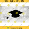 Educational Clipart Black Hand Drawn Class Graduation Mortarboard Cap Tassel for School Seniors Graduates Digital Download SVG PNG Design 733