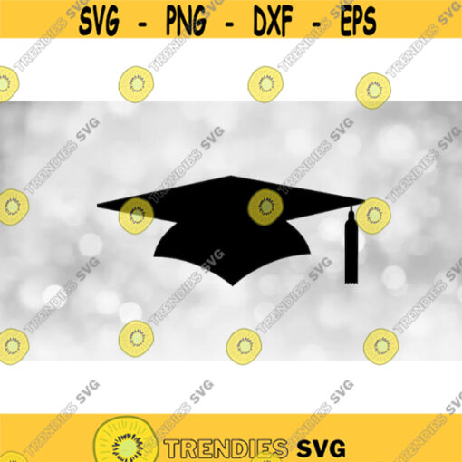 Educational Clipart Black Simple Graduation Mortarboard Cap and Tassel for School Senior Class of Graduates Digital Download SVG PNG Design 1631