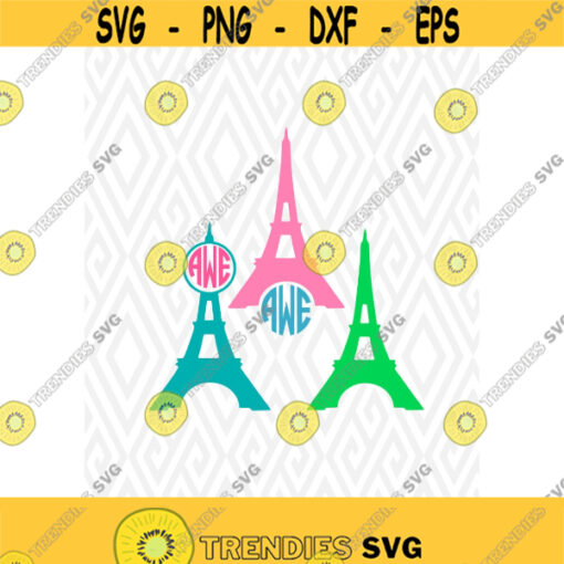 Eiffel Tower Monogram Cuttable Design in SVG DXF PNG Ai Pdf Eps Design 142