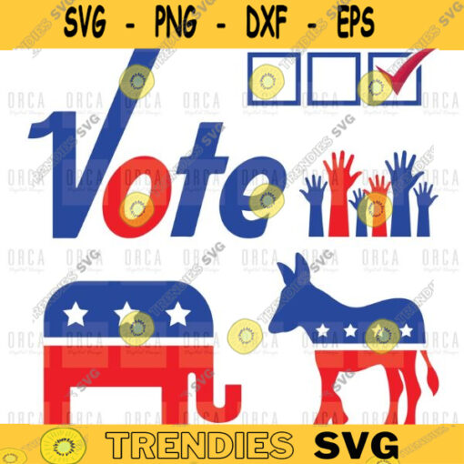 Election Day Your Vote Matters Republican Elephant Democrat Donkey SVGPNG digital file 194