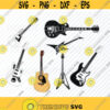 Electric Guitar Bundle Acoustic guitar Vector Images Silhouette Clip Art SVG Files Eps Png Stencil ClipArt Design 90