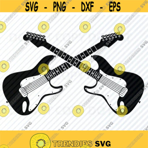 Electric Guitar logo Guitar logo Vector Images Silhouette Clip Art RockMusic SVG Files For Cricut Eps Png Stencil Guitars ClipArt Design 196