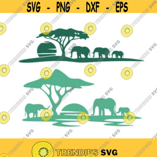 Elephant Africa safari Cuttable Design SVG PNG DXF eps Designs Cameo File Silhouette Design 14