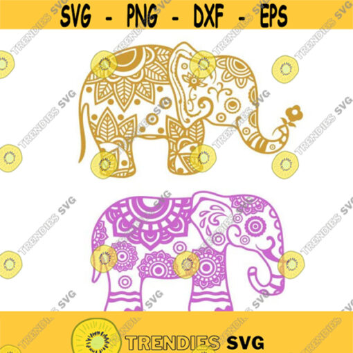 Elephant Mandalay Animal yoga Cuttable Design SVG PNG DXF eps Designs Cameo File Silhouette Design 341