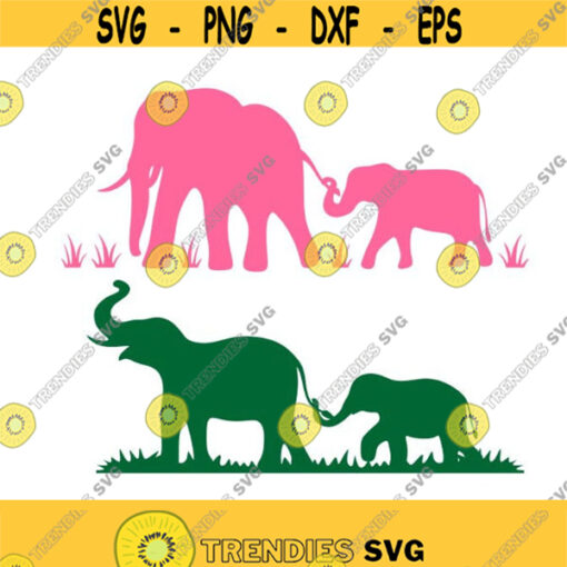Elephant Mother Father Son Daughter Cuttable Design SVG PNG DXF eps Designs Cameo File Silhouette Design 1101