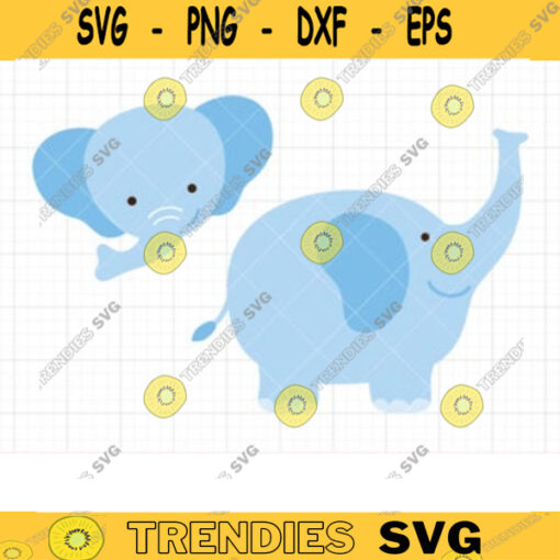 Elephant SVG Files for Cricut or Silhouette Cute Baby Elephant SVG DXF Cut File Clipart Clip Art Set copy