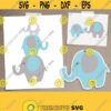 Elephant SVG. Nursery SVG Bundle Clipart Cut Files. Blue Grey Baby Elephant Wall Art Baby Boy Room Decor Digital dxf eps png jpg pdf Design 727