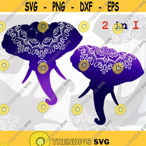 Elephant clipart Elephant bundle SVG Elephant Mandala SVG cut file Elephant head SVG for Cricut Elephant Silhouette digital file Design 173.jpg